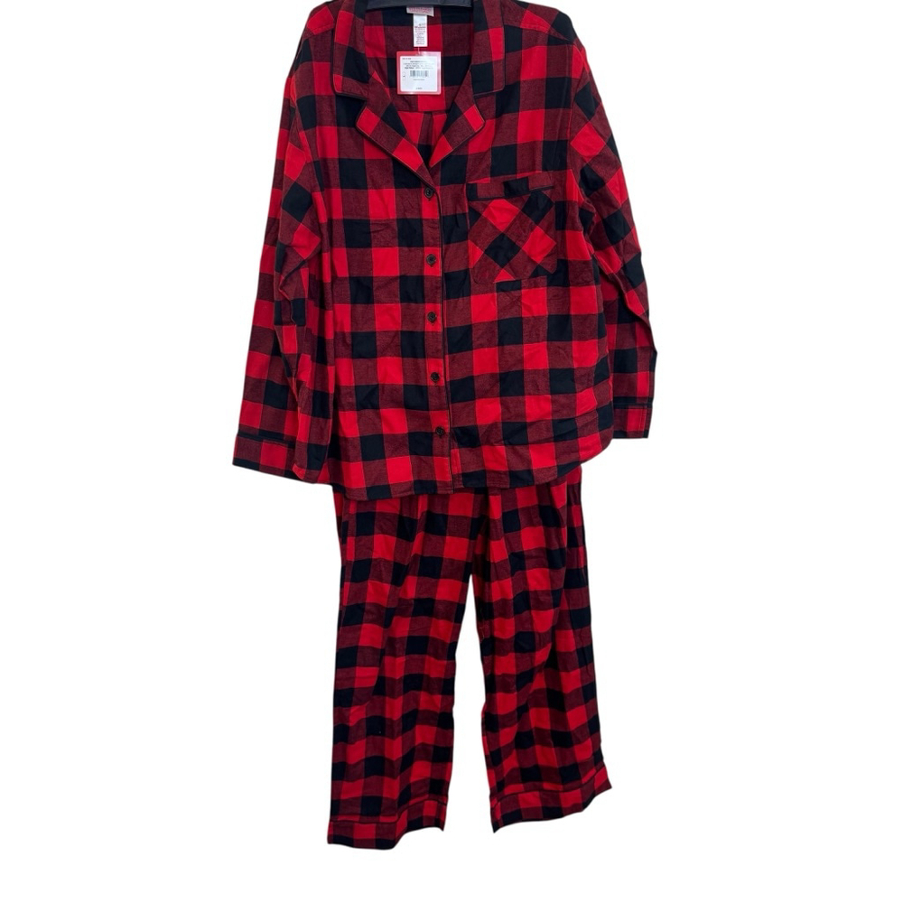 Women Wondershop Pajama Set L Red Black Plaid NWT